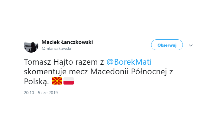 Wiadomo z kim Mateusz Borek SKOMENTUJE mecz Polaków z Macedonią
